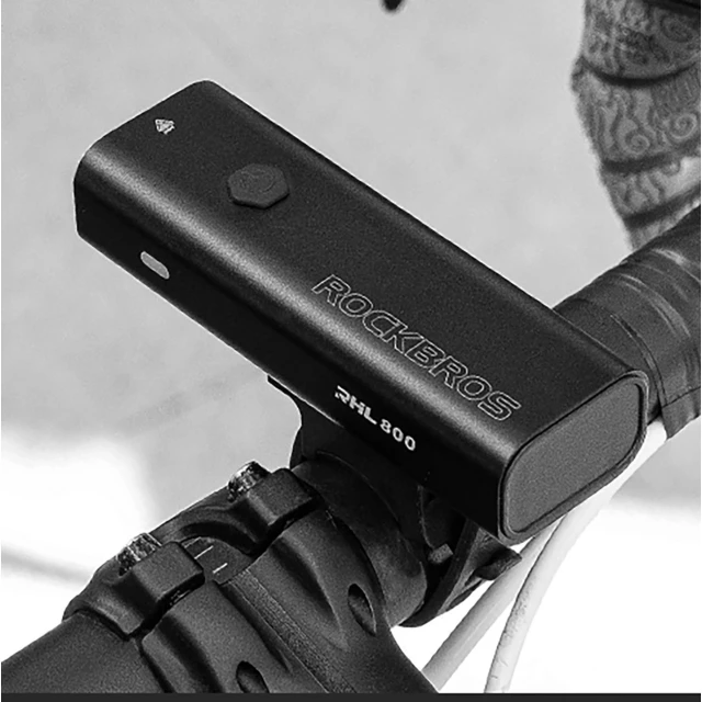 Велосипедний ліхтар Rockbros 24710012001 передній 800 lm + кабель USB-C - USB-A Black (24710012001)