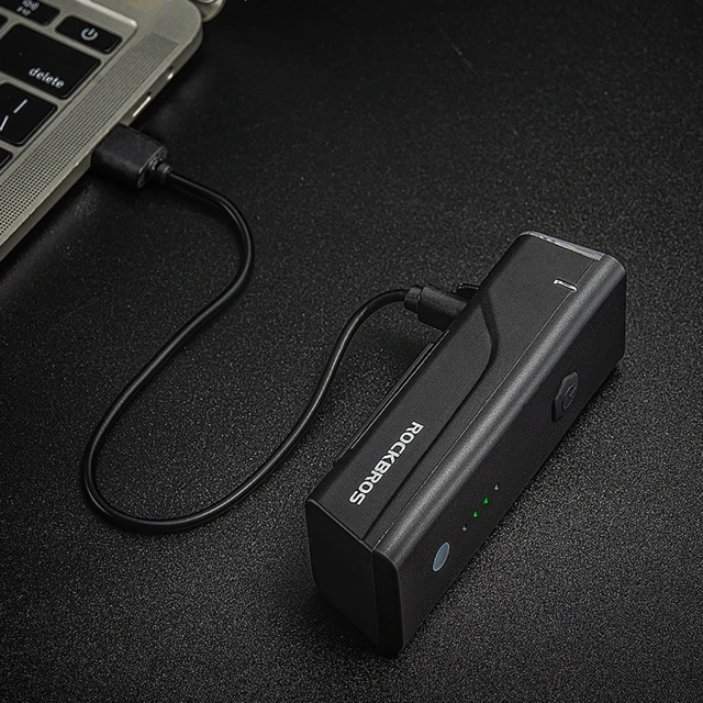 Велосипедний ліхтар передній Rockbros 24510003001 260 lm + кабель USB-C - USB-A Black (24510003001)