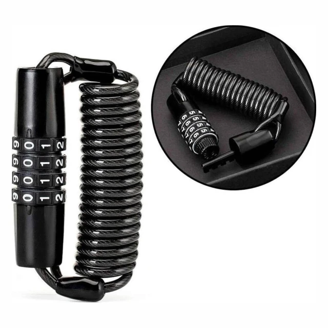 Замок велосипедний Rockbros T609 кодовий 1.5m Black (T609)