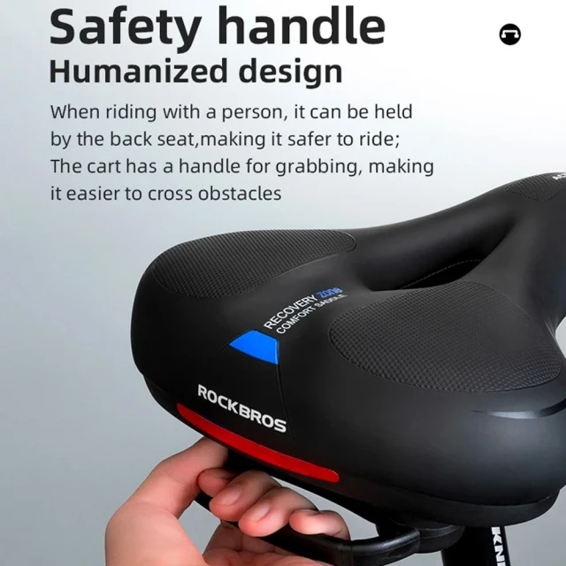 Сідло велосипедне Rockbros AQ-6090B чорно-синє (AQ-6090B)