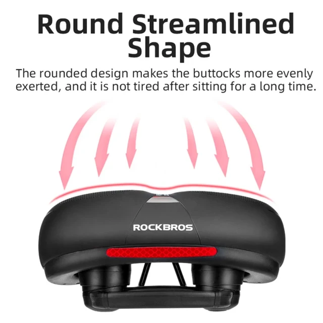 Сідло велосипедне Rockbros AQ-6090R Black-Red (AQ-6090R)