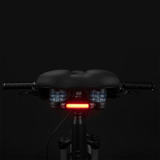 Велосипедне сідло Rockbros MTB з ліхтариком чорне (Rockbros-38218916002)