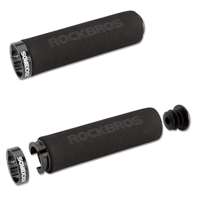 Ручки велосипедні Rockbros BT1001BKBK з губки на кермо чорні (BT1001BKBK)