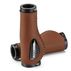Грипси велосипедні Rockbros шкіряні Brown (40720001002)