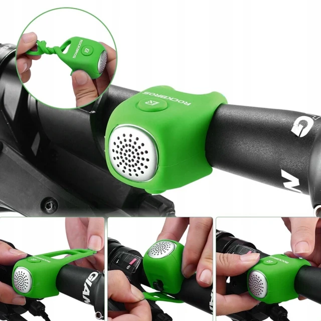 Велосипедний дзвінок Rockbros електронний Green (CB1709GN)
