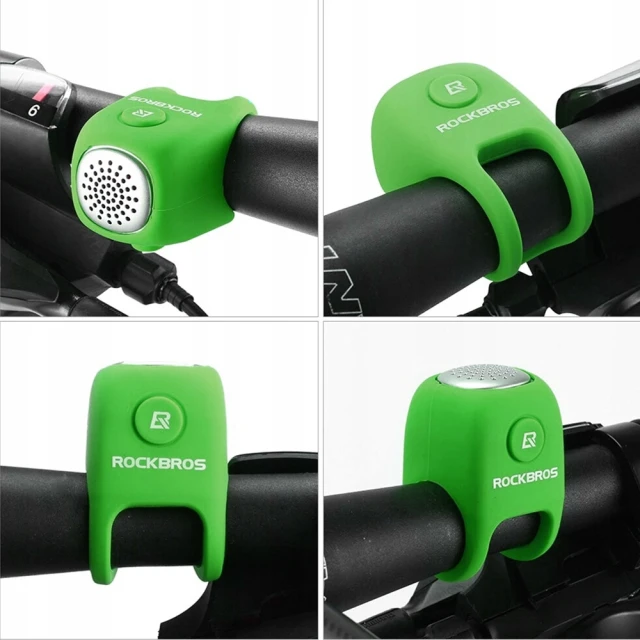 Велосипедний дзвінок Rockbros електронний Green (CB1709GN)