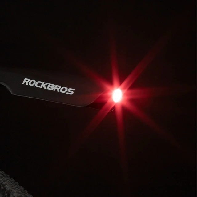 Бруднозахисник Rockbros DNB8001BK з червоним LED-підсвічуванням чорний (DNB8001)