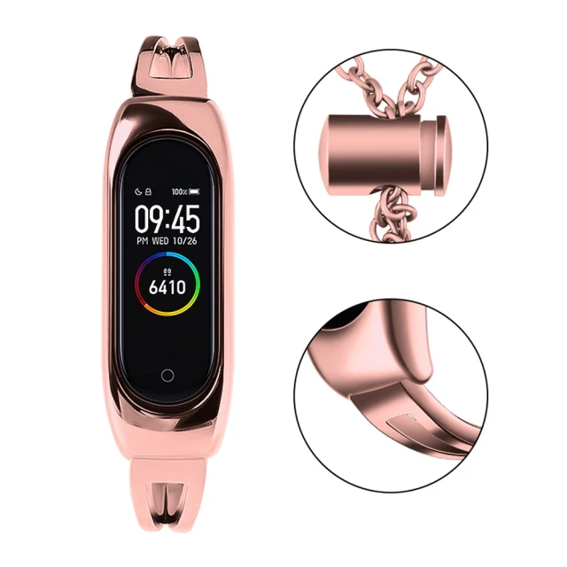 Ремінець Hurtel Metal Chain для Xiaomi Mi Band 6/5/4/3 Pink (5907769332708)