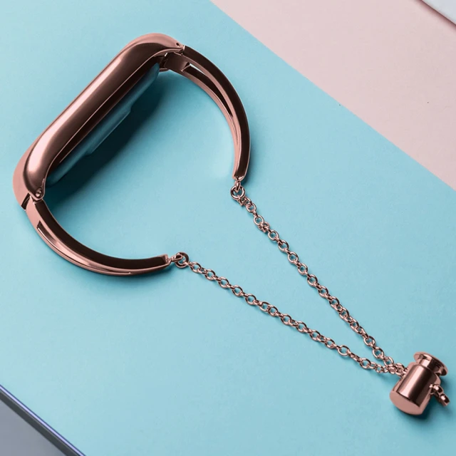 Ремінець Hurtel Metal Chain для Xiaomi Mi Band 6/5/4/3 Pink (5907769332708)