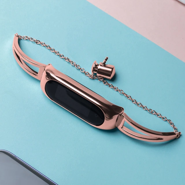 Ремінець Hurtel Metal Chain для Xiaomi Mi Band 6/5/4/3 Pink (5907769332708)