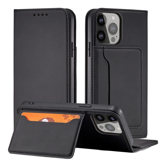 Чехол Hurtel Magnet Card Case для iPhone 14 Pro Black (5907769347719)