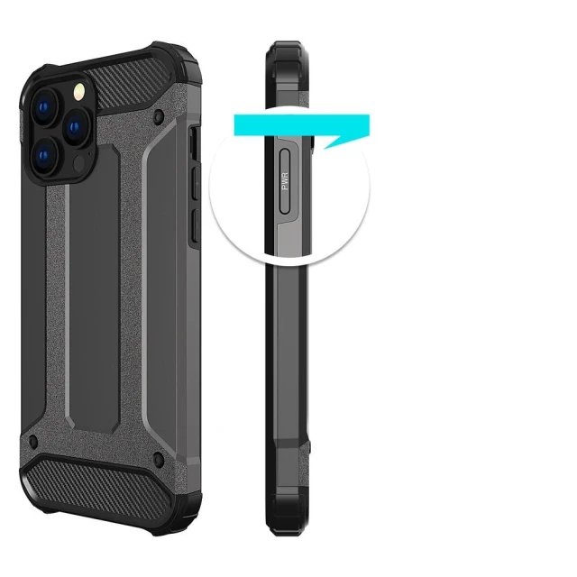Чохол Hurtel Hybrid Armor для iPhone 14 Pro Max Black (5907769348716)