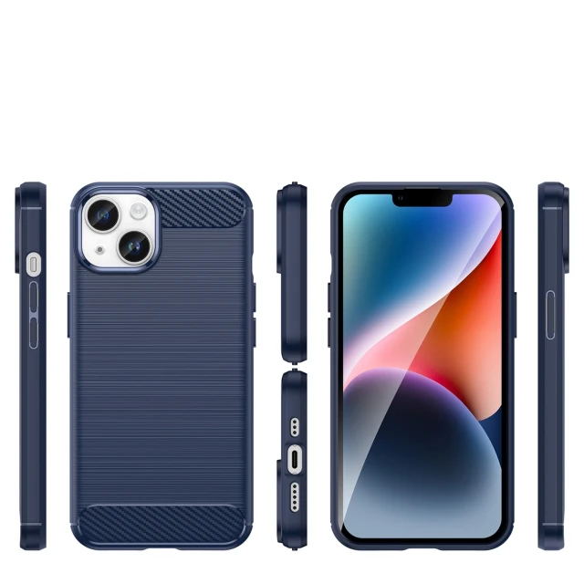 Чохол Hurtel Carbon Case для iPhone 14 Plus Blue (5907769349515)
