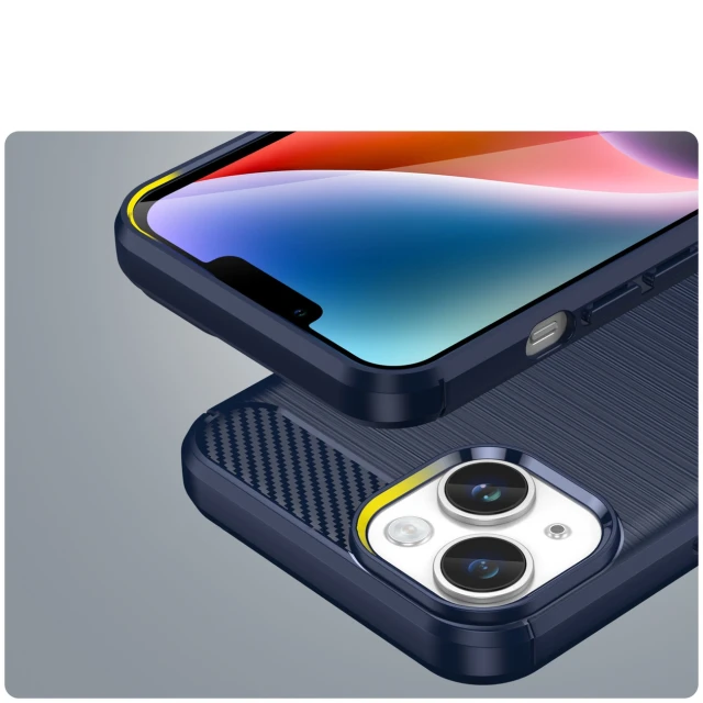 Чохол Hurtel Carbon Case для iPhone 14 Plus Blue (5907769349515)