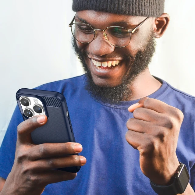 Чохол Hurtel Carbon Case для iPhone 14 Pro Blue (5907769349539)