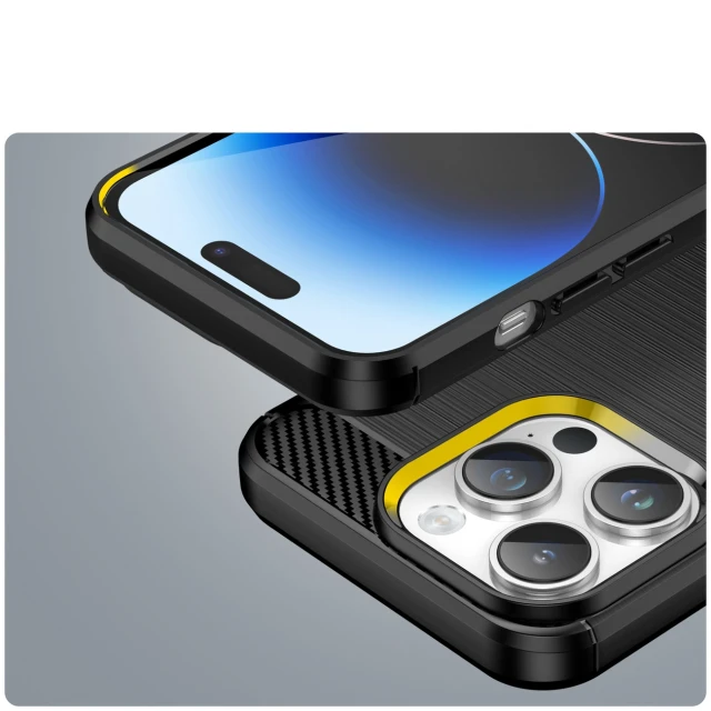 Чохол Hurtel Carbon Case для iPhone 14 Pro Max Black (5907769349546)