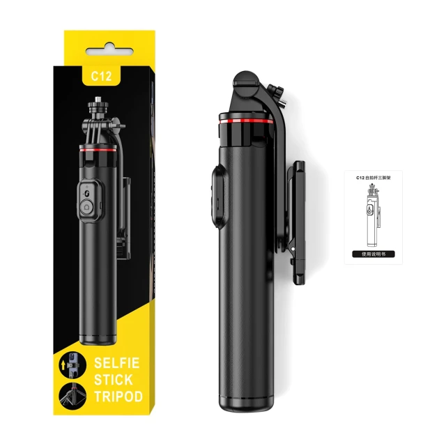 Штатив Hurtel WC1Y2S телескопічний 1.3м алюмінієвий для телефону Black (5907769360626)
