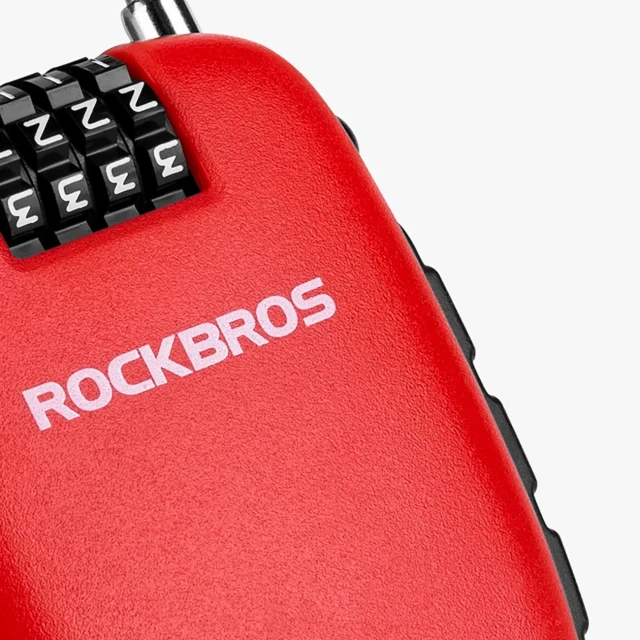 Замок велосипедний Rockbros 32420981001 з тросом що згортається - червоний (Rockbros-32420981001)