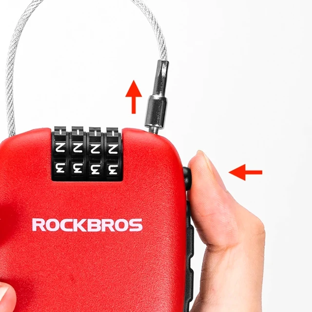 Замок велосипедний Rockbros 32420981001 з тросом що згортається - червоний (Rockbros-32420981001)