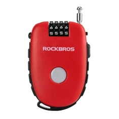 Замок велосипедный Rockbros 32420981001 с тросом сворачивающимся - красный (Rockbros-32420981001)