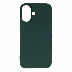 Чохол Hurtel Liquid Silicone Case для iPhone 16 Dark Green with MagSafe (Liquid Silicone Case MagSafe for iPhone 16 Dark green)