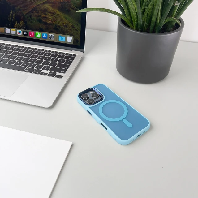 Чохол Hurtel Magnetic Collection для iPhone 16 Pro Max Blue with MagSafe (Fashion Case MagSafe for iPhone 16 Pro Max Blue)