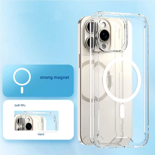 Чохол Hurtel Clear Corner Case для iPhone 16 Pro Transparent with MagSafe (Masgafe Clear corner Case for iPhone 16 Pro)