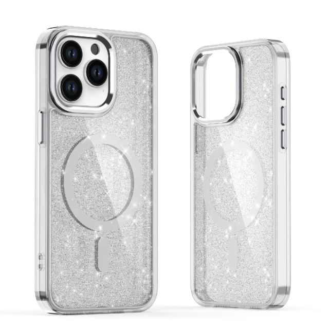 Чехол Hurtel Glitter Case для iPhone 16 Pro Max White with MagSafe (Magsafe Glitter Case MagSafe for iPhone 16 Pro Max White)