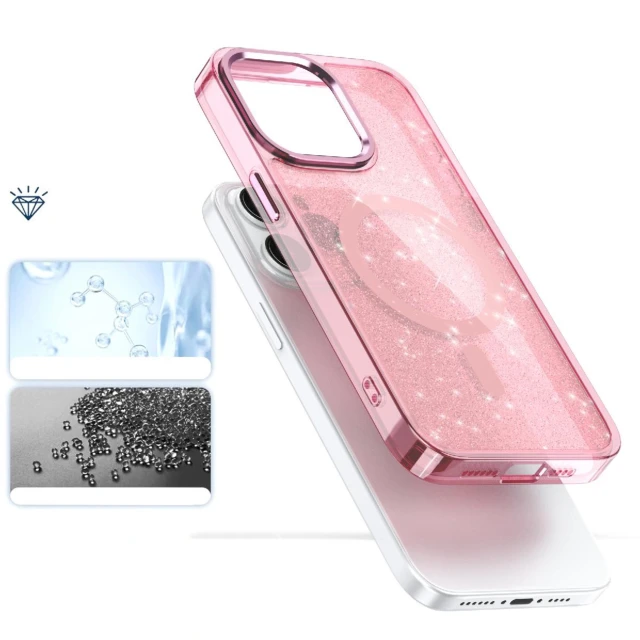 Чохол Hurtel Glitter Case для iPhone 16 Pro Max Pink with MagSafe (Magsafe Glitter Case MagSafe for iPhone 16 Pro Max Pink)
