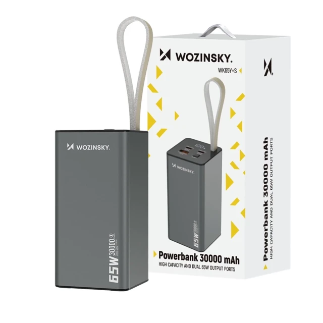 Портативний зарядний пристрій Wozinsky 65W 30000mAh Black (WK65Y+S)
