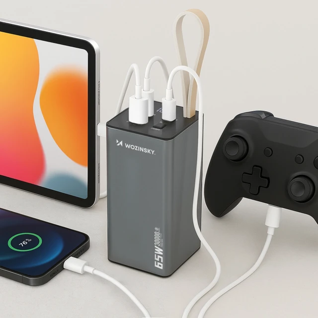 Портативний зарядний пристрій Wozinsky 65W 30000mAh Black (WK65Y+S)