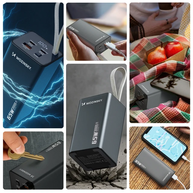 Портативний зарядний пристрій Wozinsky 65W 30000mAh Black (WK65Y+S)