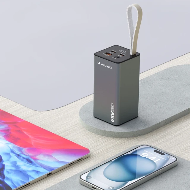 Портативний зарядний пристрій Wozinsky 65W 30000mAh Black (WK65Y+S)