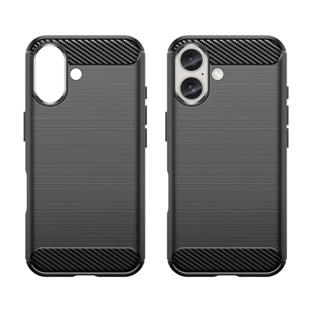 Чехол Hurtel Carbon Case для iPhone 16 Black (Carbon case iPhone 16 black)