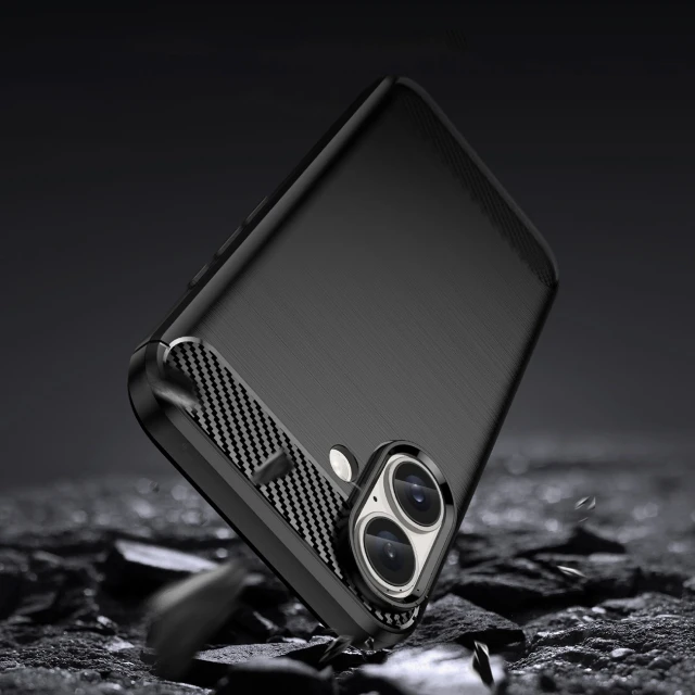 Чохол Hurtel Carbon Case для iPhone 16 Plus Чорний (Carbon case iPhone 16 Plus black)