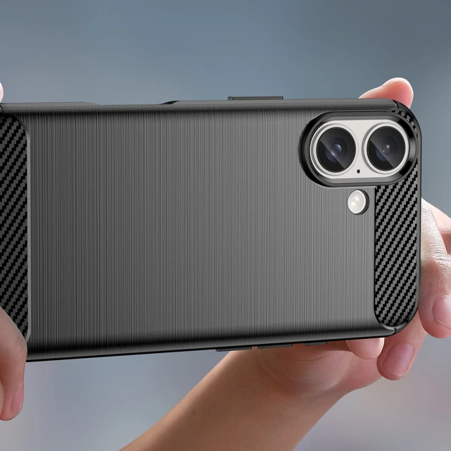 Чохол Hurtel Carbon Case для iPhone 16 Plus Чорний (Carbon case iPhone 16 Plus black)