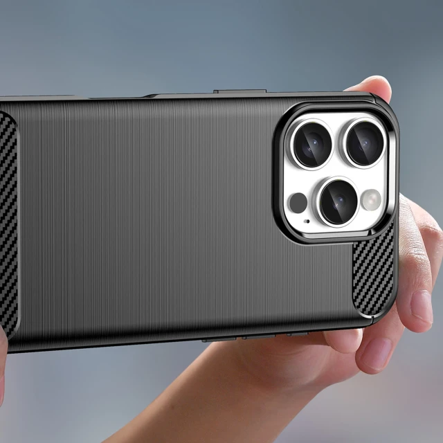 Чохол Hurtel Carbon Case для iPhone 16 Pro Black (Carbon case iPhone 16 Pro black)