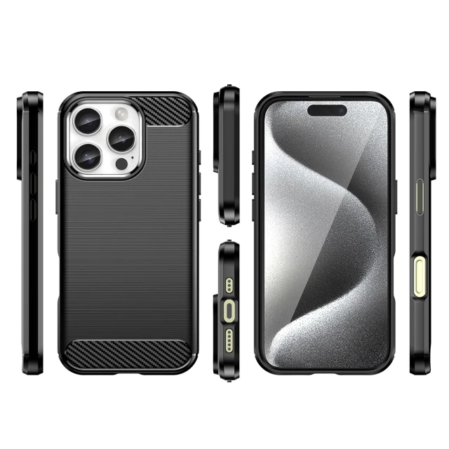 Чохол Hurtel Carbon Case для iPhone 16 Pro Max Чорний (Carbon case iPhone 16 Pro Max black)