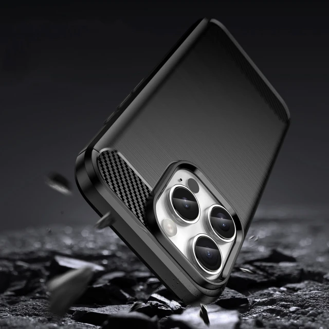 Чохол Hurtel Carbon Case для iPhone 16 Pro Max Чорний (Carbon case iPhone 16 Pro Max black)