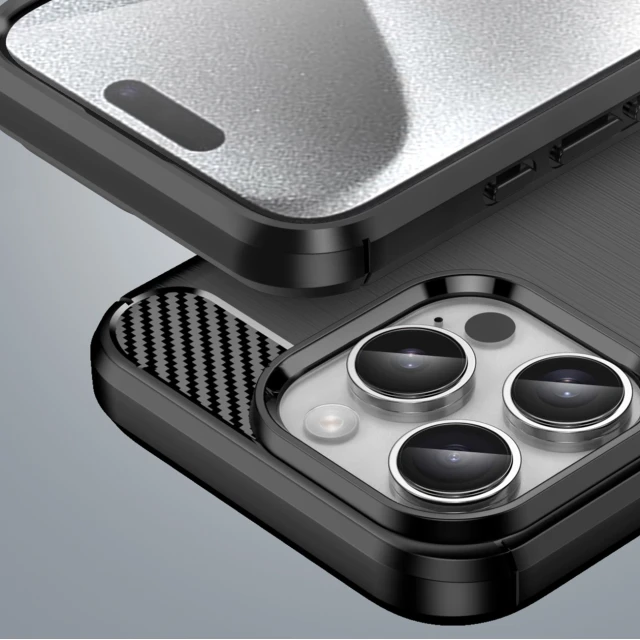 Чохол Hurtel Carbon Case для iPhone 16 Pro Max Чорний (Carbon case iPhone 16 Pro Max black)