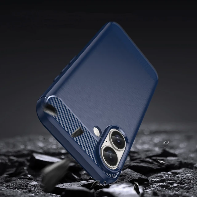 Чехол Hurtel Carbon Case для iPhone 16 Blue (Carbon case iPhone 16 blue)