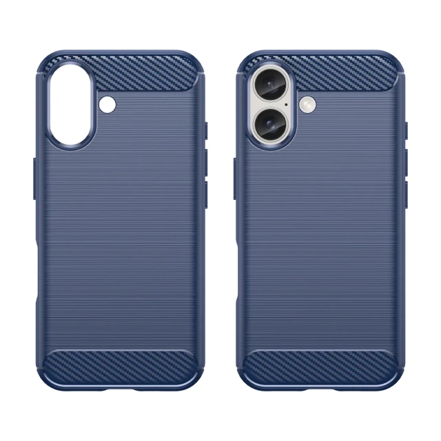 Чохол Hurtel Carbon Case для iPhone 16 Plus Синій (Carbon case iPhone 16 Plus blue)