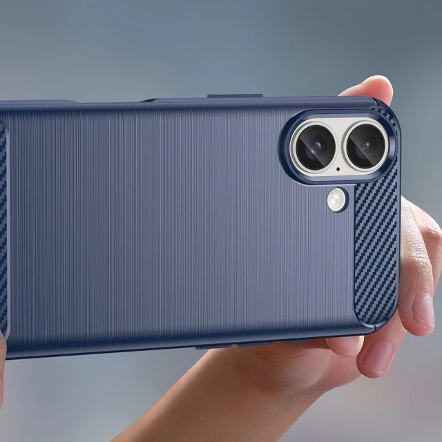 Чохол Hurtel Carbon Case для iPhone 16 Plus Синій (Carbon case iPhone 16 Plus blue)
