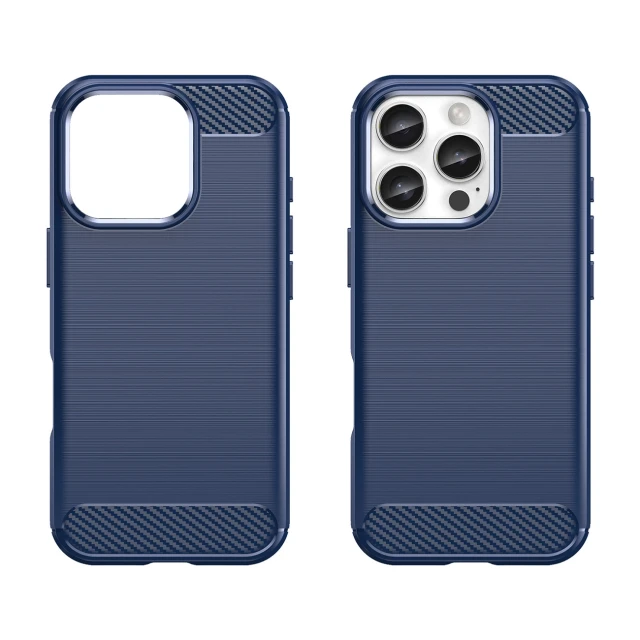 Чохол Hurtel Carbon Case для iPhone 16 Pro Blue (Carbon case iPhone 16 Pro blue)