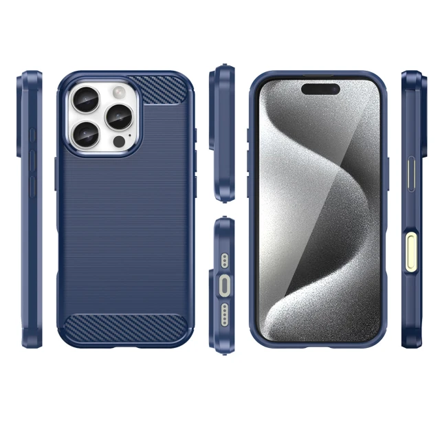 Чохол Hurtel Carbon Case для iPhone 16 Pro Blue (Carbon case iPhone 16 Pro blue)