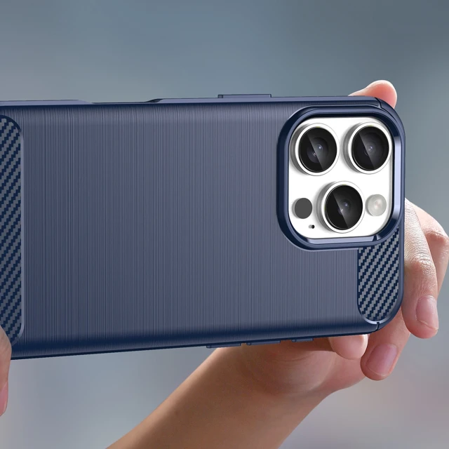 Чохол Hurtel Carbon Case для iPhone 16 Pro Max Синій (Carbon case iPhone 16 Pro Max blue)