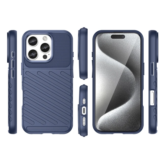 Чехол Hurtel Thunder Case для iPhone 16 Pro Max Синий (Thunder case iPhone 16 Pro Max blue)
