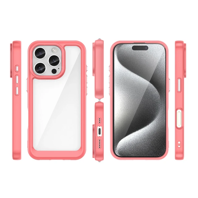 Чехол Hurtel Outer Space Case для iPhone 16 Pro Max Красный (Outer Space Case iPhone 16 Pro max red)