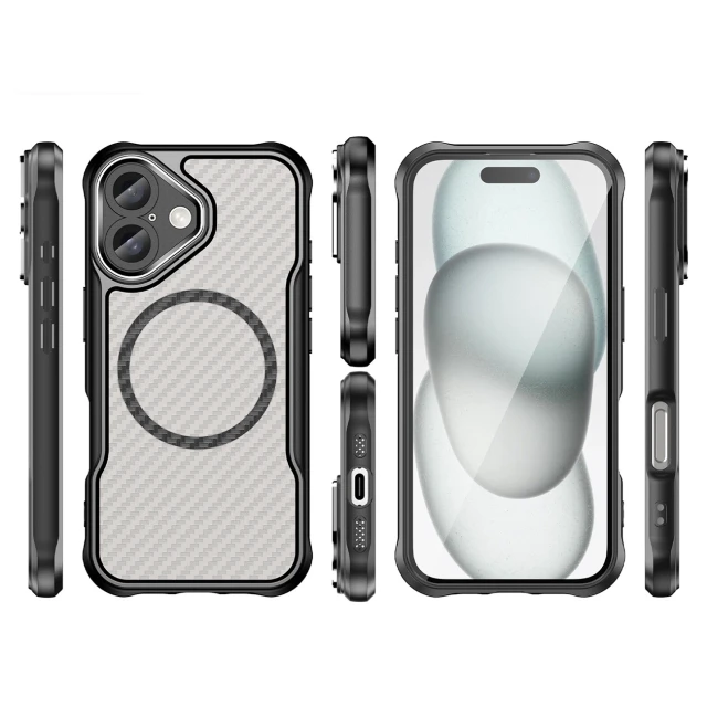 Чехол Hurtel Leading Series для iPhone 16 Black with MagSafe (Leading series MagSafe Iphone 16 black)