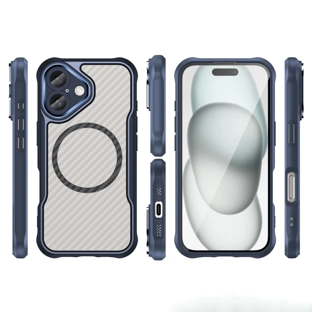 Чохол Hurtel Leading Series для iPhone 16 Plus Синій with MagSafe (Leading series MagSafe Iphone 16 Plus blue)